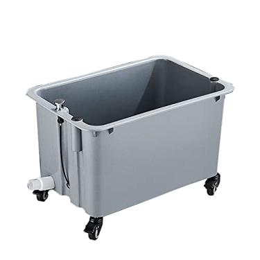 Imagem de TRGCJGH Pia móvel para acampamento, pia de lavanderia, banheira de lavanderia com bobina de arco alto, pulverizador, torneira, estação de lavagem, banheiras e drenagem (60 x 39 x 40,5 cm/23,6 x 14,3 x