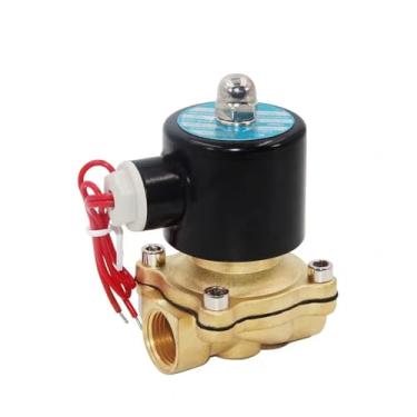 Imagem de Válvula solenoide 2W 1/8'' 1/4'' 1/2'' 2W025 2W200 2W50 Válvula pneumática de latão elétrico normalmente fechada para água (24V CC)