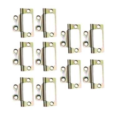 Imagem de 10 peças dobradiças de porta acessórios de ferro premium resistentes rotação de hardware para estante de livros domésticos portas de madeira escritório doméstico (multicolorido)