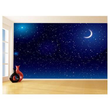 Imagem de Papel De Parede 3D Espaço Estrelas Fase Da Lua 3,5M Nsp152 - Você Deco