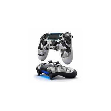 Imagem de Controle Sem Fio para PS 4, Design Ergonômico, Camuflado Cinza, Material ABS, Joystick 3D com Resposta Rápida, 6x9,9x6 cm, Bateria 1Ah
