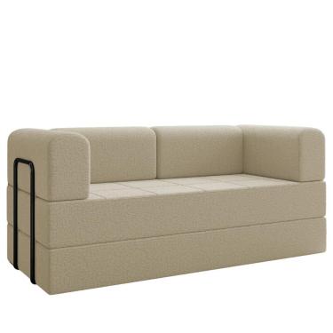 Imagem de Sofa Modular Cama 2 Lugares 160 Cm Monaco Linho Bege Vconcept Bege