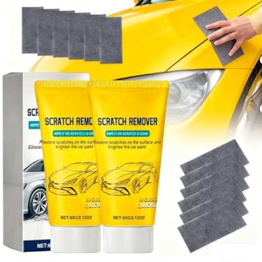 Imagem de Nano Sparkle Cloth Car Scratch Remover Paste for Vehicles, 2025 Upgrade Car Scratch Repair Kit to Erase Car Paint Scratches, Water Spots，Scuff Repair Polishing Wax Kit-2pcs (yellow-603)