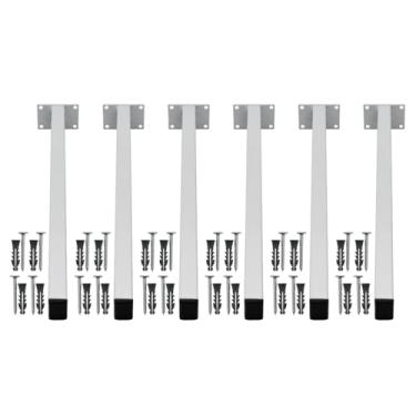 Imagem de Suporte Mão Francesa 6 Un 40cm Lavanderia Grapa De Parafusar Parede Granito Pia Balcão Banheiro Fixar Mármore (Branco)