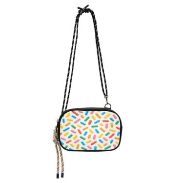 Imagem de STAYTOP Bolsa tiracolo pequena para sorvete de creme colorido, carteira para celular para mulheres e homens, mini bolsa de viagem