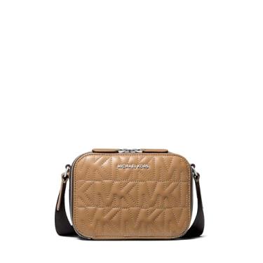 Imagem de Michael Kors Hudson Bolsa transversal horizontal, ferragens prateadas/Husk/MK Quilt