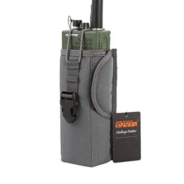 Imagem de EXCELLENT ELITE SPANKER Bolsa com coldre universal tático para rádio, bolsa Molle, ajustável, suporte militar para walkie talkie (cinza)