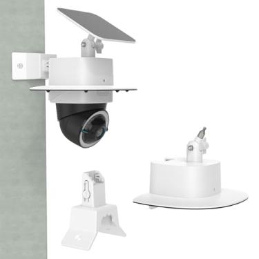 Imagem de OkeMeeo Capa de chuva solar e suporte de canto de parede para câmera Eufy Security 4G LTE S330, branca