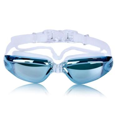 Imagem de Óculos de natação com protetor auricular Óculos natação para adultos silicone (Azul)