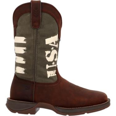 Imagem de Bota western Durango Rebel Army Green USA estampada, Brown and Army Green, 12