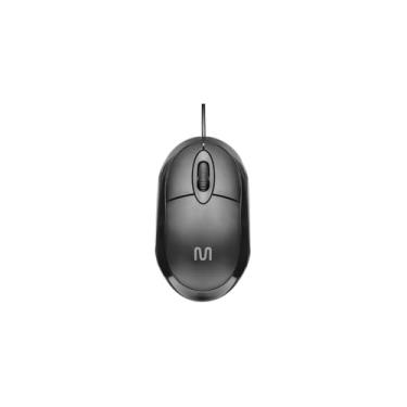 Imagem de Mouse com Fio USB para Computador, Óptico 1200 DPI, Design Ergonômico Ambidestro, Preto, Plug and Play, Modelo MS170, 11x6x3cm