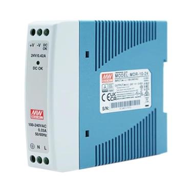 Imagem de Mean Well 10W Fonte De AlimentaçãO Industrial Din Rail De SaíDa úNica Meanwell 5v Fonte De AlimentaçãO 120v Para 12v OrientaçãO De Energia 24V 0.42A (MDR-10-24 10W/Single Output Industrial)