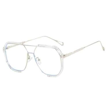 Imagem de Óculos de Sol Oversized Feminino Unissex com Proteção UV400 para Esportes ao Ar Livre, Corrida e Ciclismo, Prata e Transparente