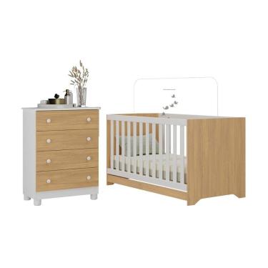 Imagem de Berço Americano 3 em 1 com Cômoda 4 Gavetas Allegra Multimóveis MP4688
