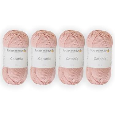 Imagem de 4 novelos/pacote Schachenmayr (SMC) Catania Originals Yarn, cada bola 50 g (125 m), 100% algodão mercerizado para fio de tricô e crochê, peso esportivo, 433 - ouro rosa