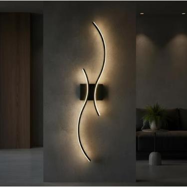 Imagem de Arandela Moderna Minimalista Slim Luxo Canopla Slim 2 Perfis Curvos LE