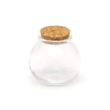 Imagem de Kit 20 Potes de Vidro Bola 100ml com Rolha para Sais E Temperos Velas 