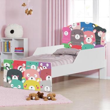 Imagem de Cama Infantil Tick Ursinhos Coloridos Com Colchão