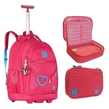 Imagem de Mochila Rodinhas c Estojo Rebecca Bonbon, Rosa