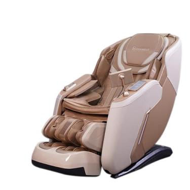 Imagem de Poltrona Elétrica 3D Massagem Aquecimento Stark Reclinação Gravidade Zero Bivolt Tela LCD Touch com Óculos Massageador PU Bege G94 - Gran Belo