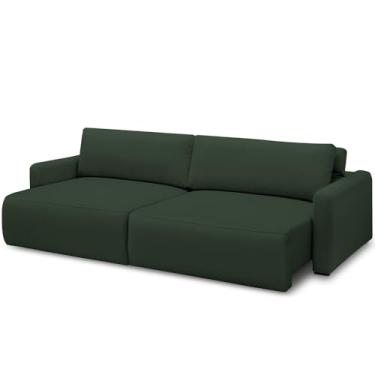 Imagem de Sofá Retrátil Reclinável Para Sala de Estar Living 240cm Sevilha F04 Veludo Verde - Lyam Decor