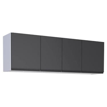 Imagem de Armário Aéreo de Cozinha 4 Portas Gaia Flat 180 Cozimax Preto