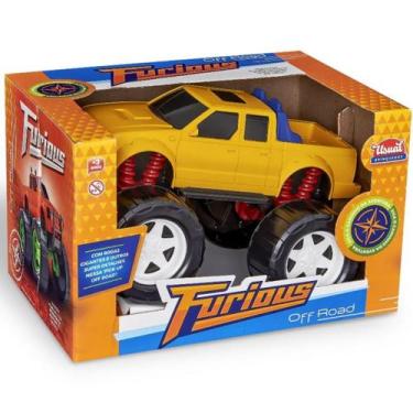 Imagem de Carrinho Furious Pick-Up Off Road Rodas Gigantes 31cm - USUAL PLASTIC