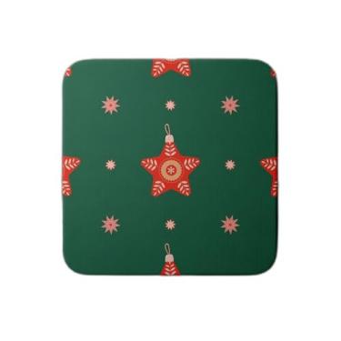 Imagem de Ladrilho Decorativo de Cerâmica com Estampa Padrão de Natal e Estrelas Brilhantes