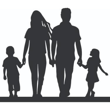 Imagem de Enfeite Decorativo de Mesa Silhueta Família em MDF para Sala Quarto Escritório Decoração Moderna (Casal filho e filha SL-F05)