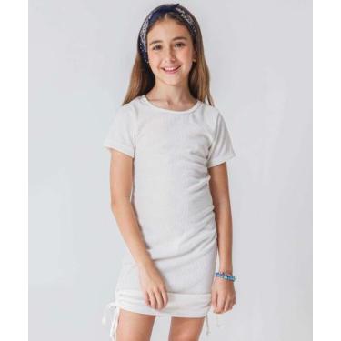 Imagem de Vestido Juvenil Canelado Marisa Tam 10 a 16 Off White-74096, 16, Off w