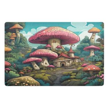 Imagem de Tapete de boas-vindas com desenho animado de castelos, entrada externa, antiderrapante, para porta da frente 81 x 50 cm, tapete de cachorro para patas enlameadas