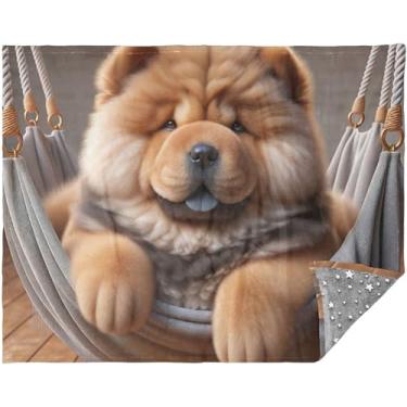 Imagem de TSENQUE Cobertores e mantas fofas para cachorros Chow Chow Chow 177,8 cm x 139,7 cm Cobertores de sofá confortáveis para mulheres e homens, cobertor aconchegante personalizado