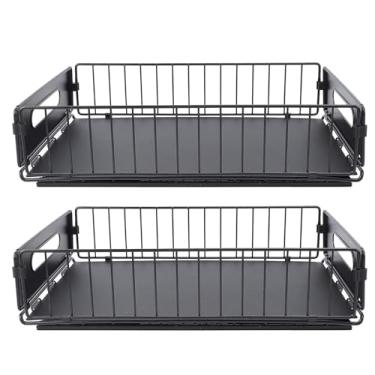 Imagem de GLOGLOW Rack de Temperos de Metal para Armazenamento de Cozinha, Solução de Armazenamento de Ferro para Cozinha e Pia, 22 Peças, 2 Conjuntos de Organizador de Armário Removível, Nan (Curto)
