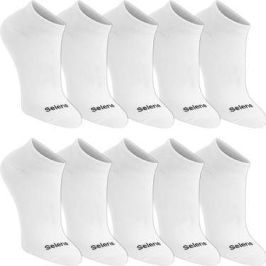 Imagem de Kit 10 Pares Meias Selene Cano Curto Algodão Masculino Feminina Meia B