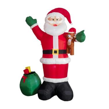 Imagem de Sclmgo Papai Noel Inflável para Decoração de Natal No Jardim, com Luzes de LED, Feito de Poliéster. Ideal para Gramados, Jardins E Festas em Casa.