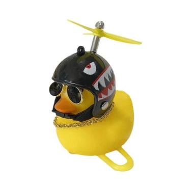 Imagem de Pato De Borracha Amarelo Para Decoração De Carro E Moto Com Capacete D