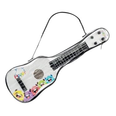 Imagem de KiBcsLic Ukulele infantil de 4 cordas (16,54") com afinador de guitarra, instrumento musical de brinquedo para aniversários de crianças em idade, Branco