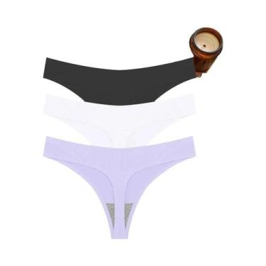 Imagem de Conjunto De Lingerie Sexy Feminina T-back G-String Respirável Sem Cost