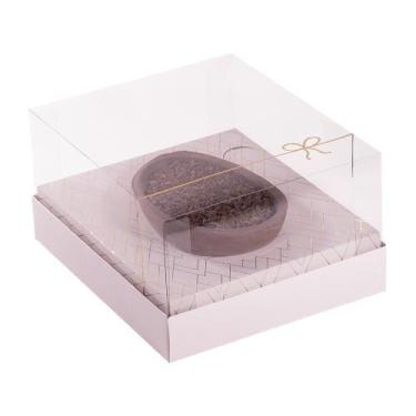 Imagem de Caixa para ovo de colher classic ajustavel 150/250g branco pascoa clas