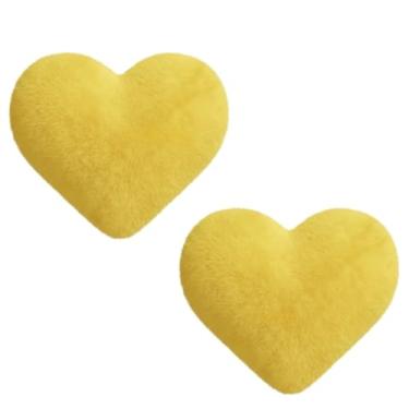 Imagem de Almofada ção de Pelúcia Para Presente Decoração Quarto(2 CORAÇÃO AMARELO P)