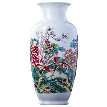 Imagem de MTME Estatuetas de porcelana, vaso de flores decorativo Jingdezhen, decoração de casa Blessings Sr., presentes de casamento, escultura estética decoração de casa (faisão)