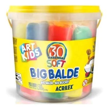 Imagem de Big Balde Massinha Acrilex com 30 Massinhas Soft Sortidas 1,5kg - Art 