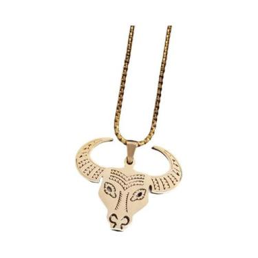 Imagem de Colar Com Pingente De Caveira De Touro Em Pedra Verde Gótica, Amuleto 