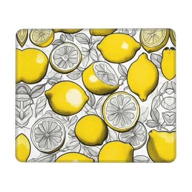 Imagem de Tapete de rato com estampa de fruta de limão, superfície macia e base de borracha, tapete de rato de pano macio - uma peça