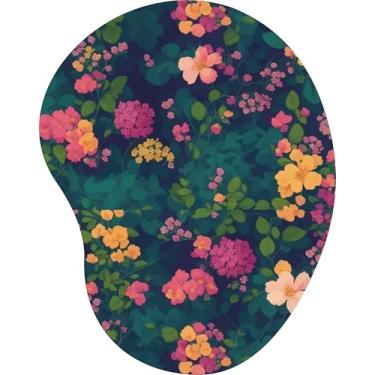 Imagem de Mouse Pad Ergonômico Gota Flores Silvestres e Folhagens