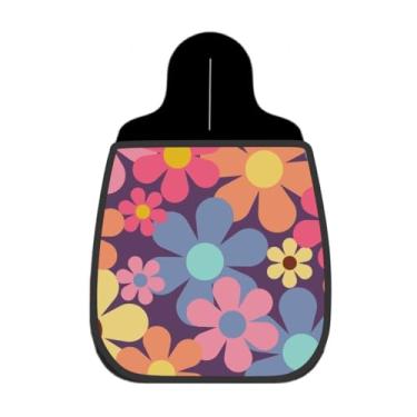 Imagem de Lixeira De Carro Organizador Lixinhocar Rosas Azuis Fundo Vermelho Vibrante