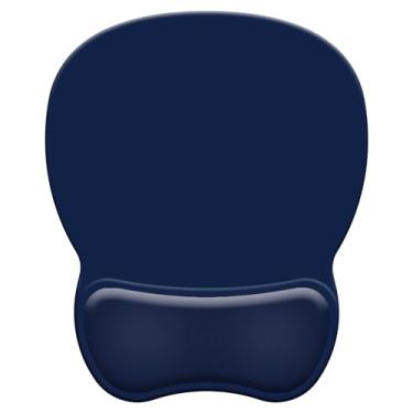 Imagem de Mouse pad ergonômico com descanso de pulso, mouse pad de gel confortável com base antiderrapante, mouse pads para alívio da dor com suporte de pulso suave para escritório e casa (azul escuro)