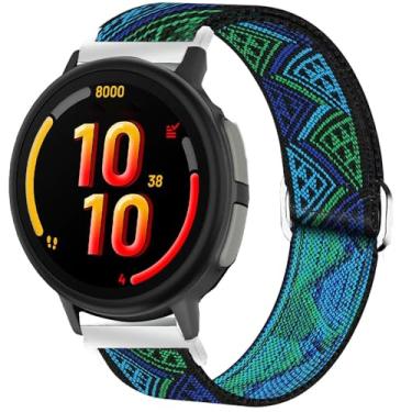 Imagem de Lamshaw Compatível com pulseira Garmin Bounce 2, pulseira de substituição ajustável de nylon elástico compatível com Garmin Bounce 2, 1 Smart Watch (blueprint, pulseira de tamanho de 20 mm)