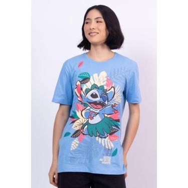Imagem de Camiseta Disney Stitch Aloha - Piticas, 16, Azul, Feminino