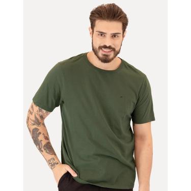 Imagem de Camiseta Ellus Masculina Cotton Fine Classic Logo Verde Escuro-Masculino